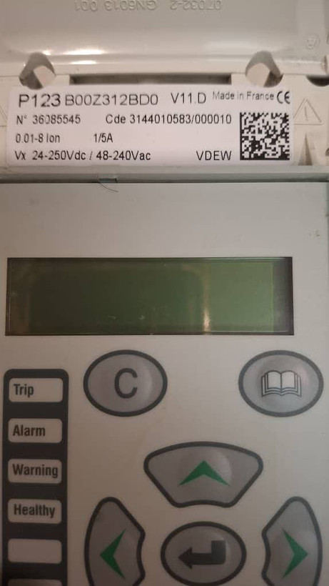 رله حفاظتی جریانی مایکوم P123B00Z312BD0