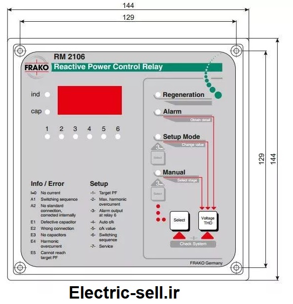 رگولاتور بانک خازنی، فراکو مدل RM2106