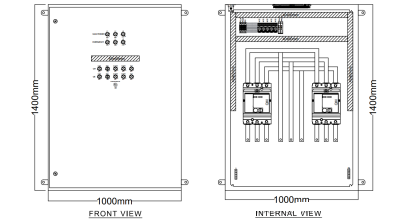 تابلو برق فشار ضعیف سه فاز ATS چنج اور 800 آمپر آماده نصب ( تصاویر شماتیک برای دید کلی میباشد)